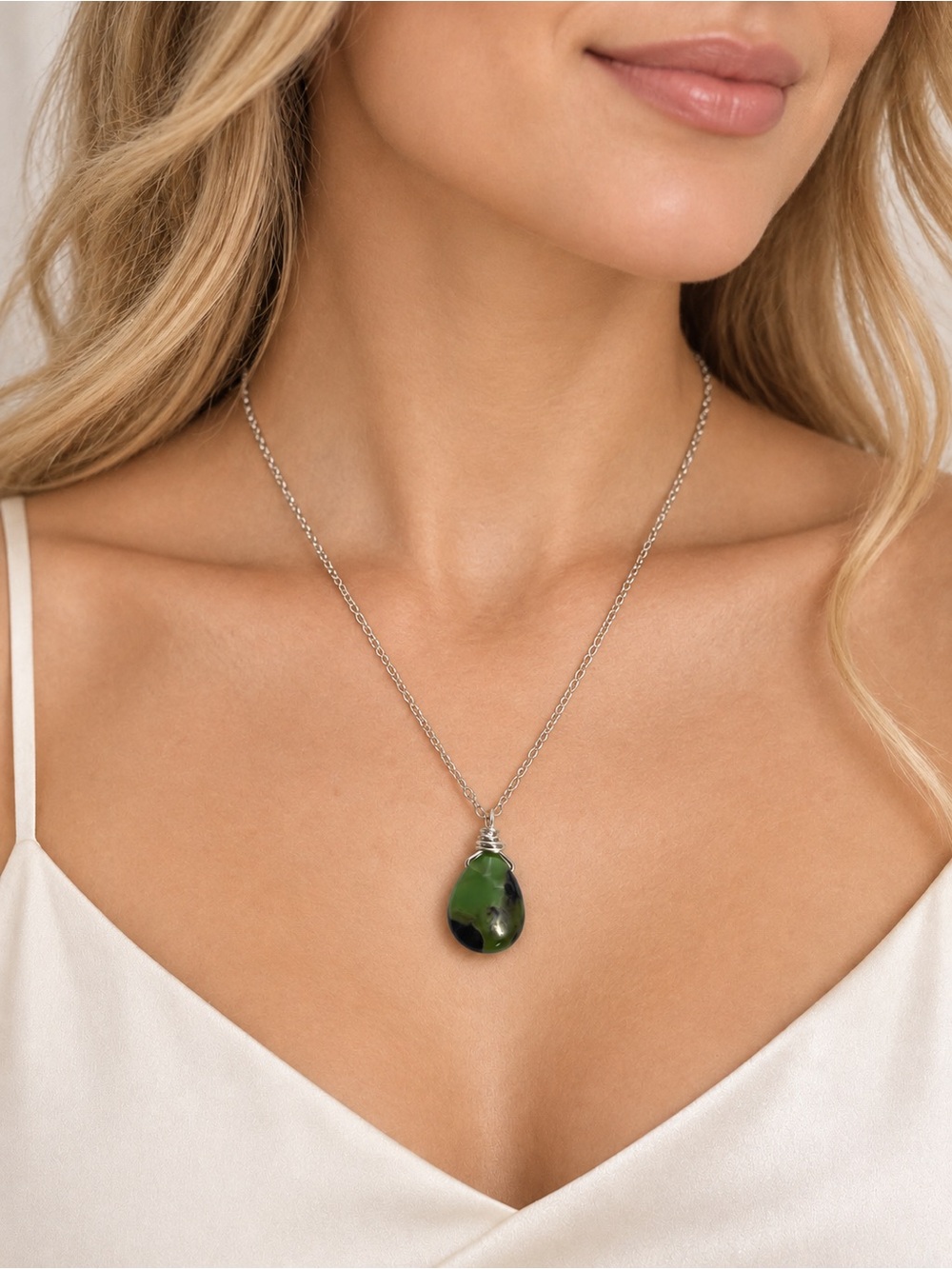 One-of-a-Kind Nephrite Jade Pendant Necklace